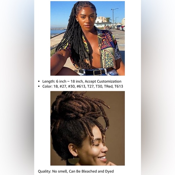 HUMAN HAIR Dreadlock Extensions for Men/Women Full Head 0.8cm 12 Inch 80 Strands - Picture 8 of 11